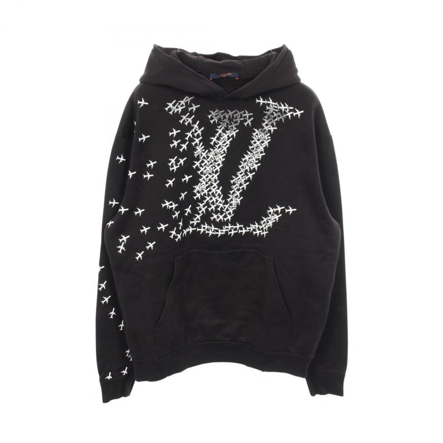 ルイ・ヴィトン LOUIS VUITTON LVプレーンプリンテッド フーディ パーカー 衣料品 トップス コットン メンズ ブラック系 RM201G RLE HIY43W 【中古】 LOUIS VUITTON（ルイ・ヴィトン） LVプレーンプリンテッド フーディ