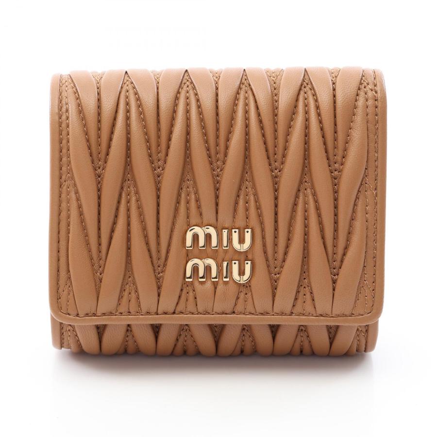 ミュウ MATELASSE'MIU マテラッセ ブランドオフ Miu レザー 三つ折り