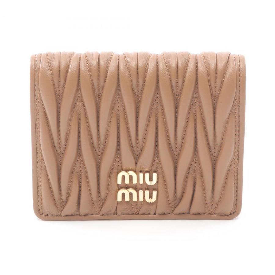 ミュウ MATELASSE マテラッセ ブランドオフ Miu レザー 二つ折り財布