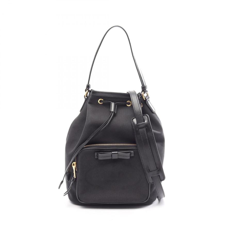 PRADA ロゴジャガード ハンドバッグ キャンバス 2WAY ショルダー PRADA（プラダ） LOGO JACQUARD ロゴジャガード 2WAY ブランドオフ