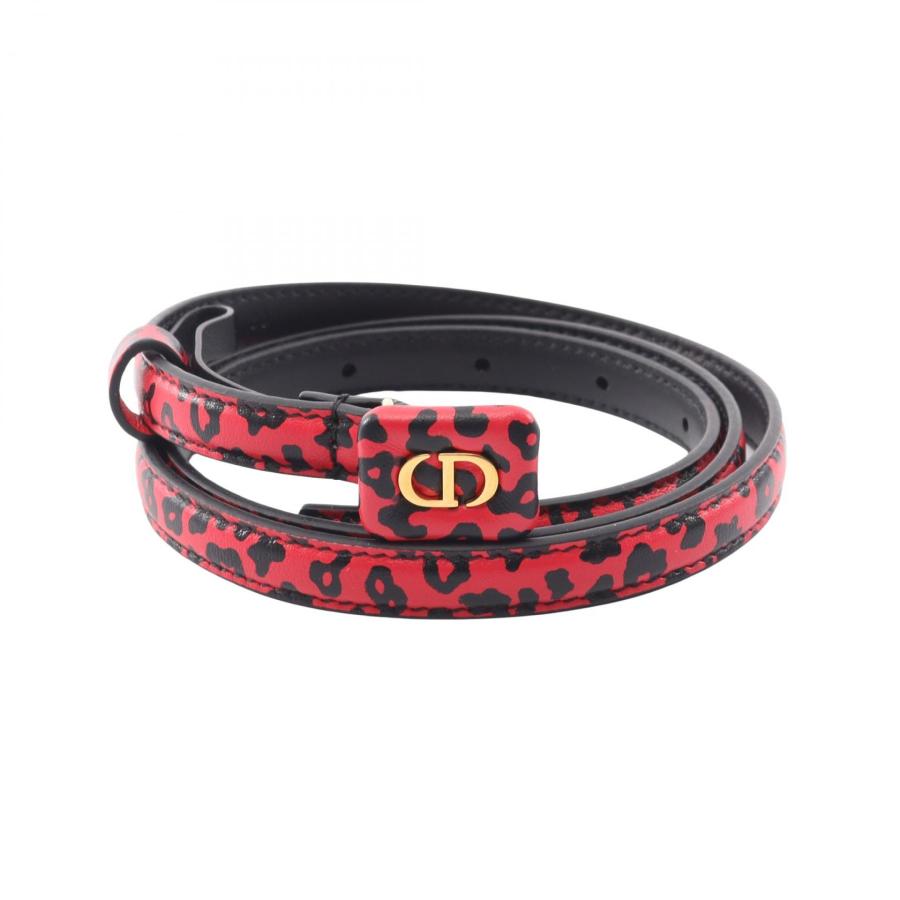 ディオール CDロゴ レオパード ブランドオフ Dior レザー ベルト 中古