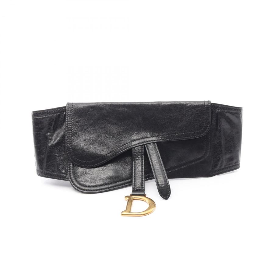 ディオール　サドルベルト　ブラック ディオール SADDLE サドル ブランドオフ Dior レザー ベルト 中古