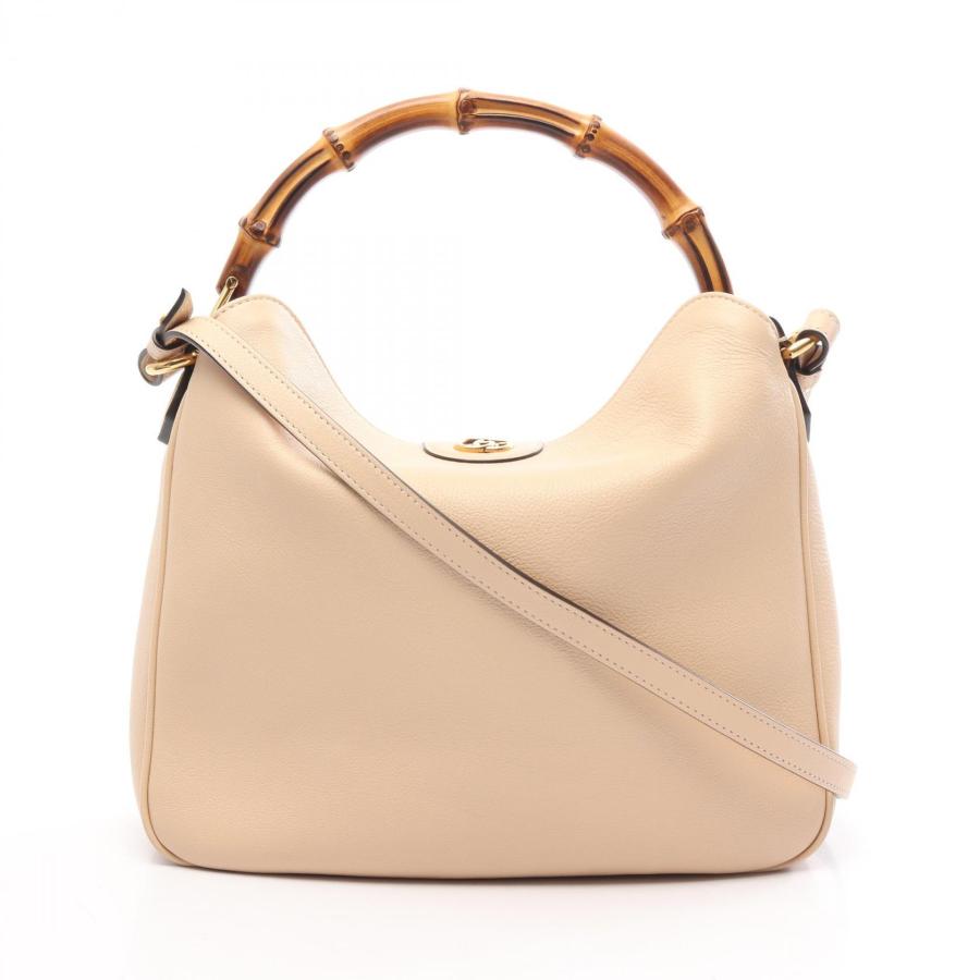 【良品】GUCCI グッチ レザー ハンドバッグ　Dリング　シボ革　ホーボー GUCCI（グッチ） ダイアナ ミディアム バンブー 2WAY ブランドオフ