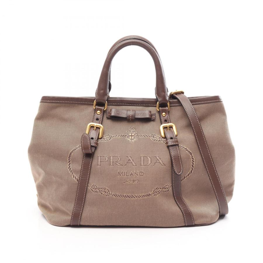PRADA（プラダ） ロゴジャガード リボン 2WAY ブランドオフ キャンバス