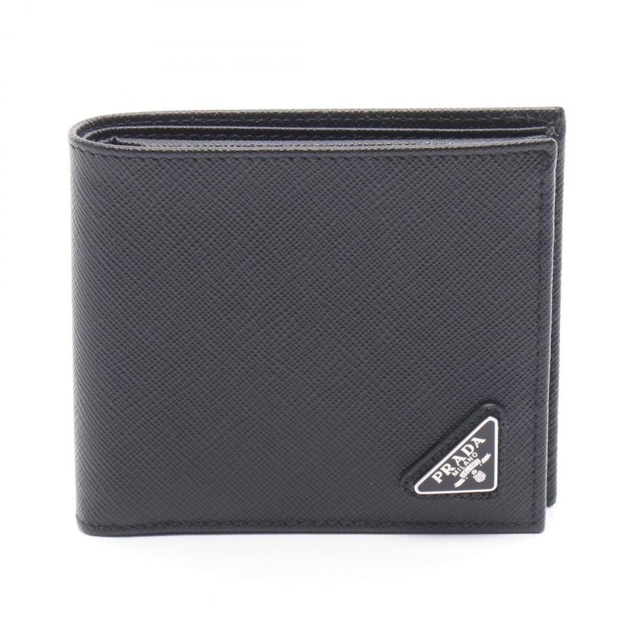 人気‼️PRADA プラダ サフィアーノ レザー 財布 三角ロゴ 黒 正規品 PRADA（プラダ） SASAFFIANO TRIANG ブランドオフ サフィアーノレザー