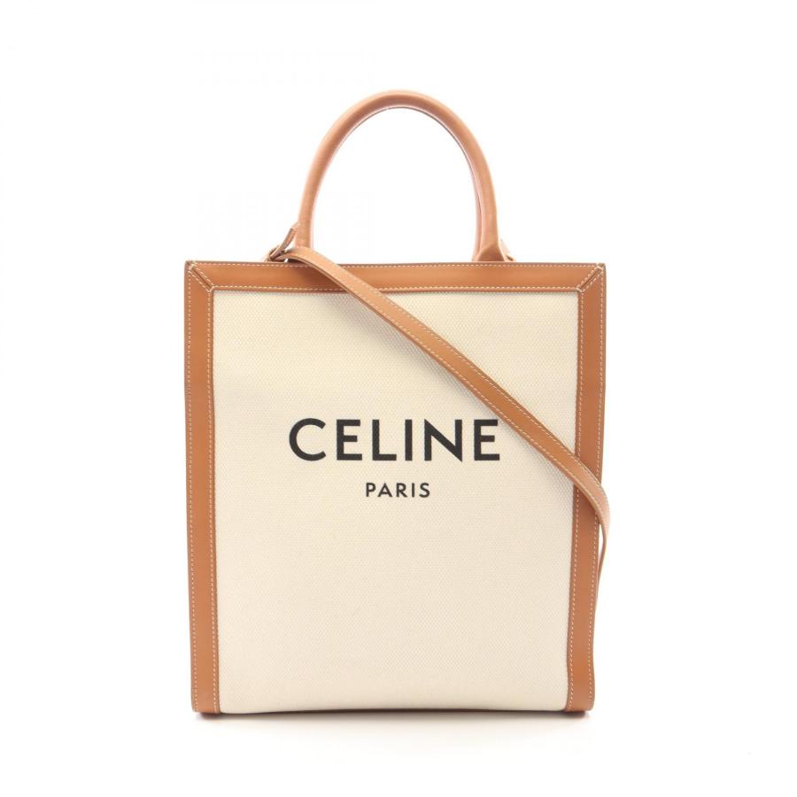 最終値下げ⭕️美品CELINE セリーヌ キャンバス トートバッグ カバ スモール CELINE（セリーヌ） スモール バーティカル カバ 2WAY ブランドオフ