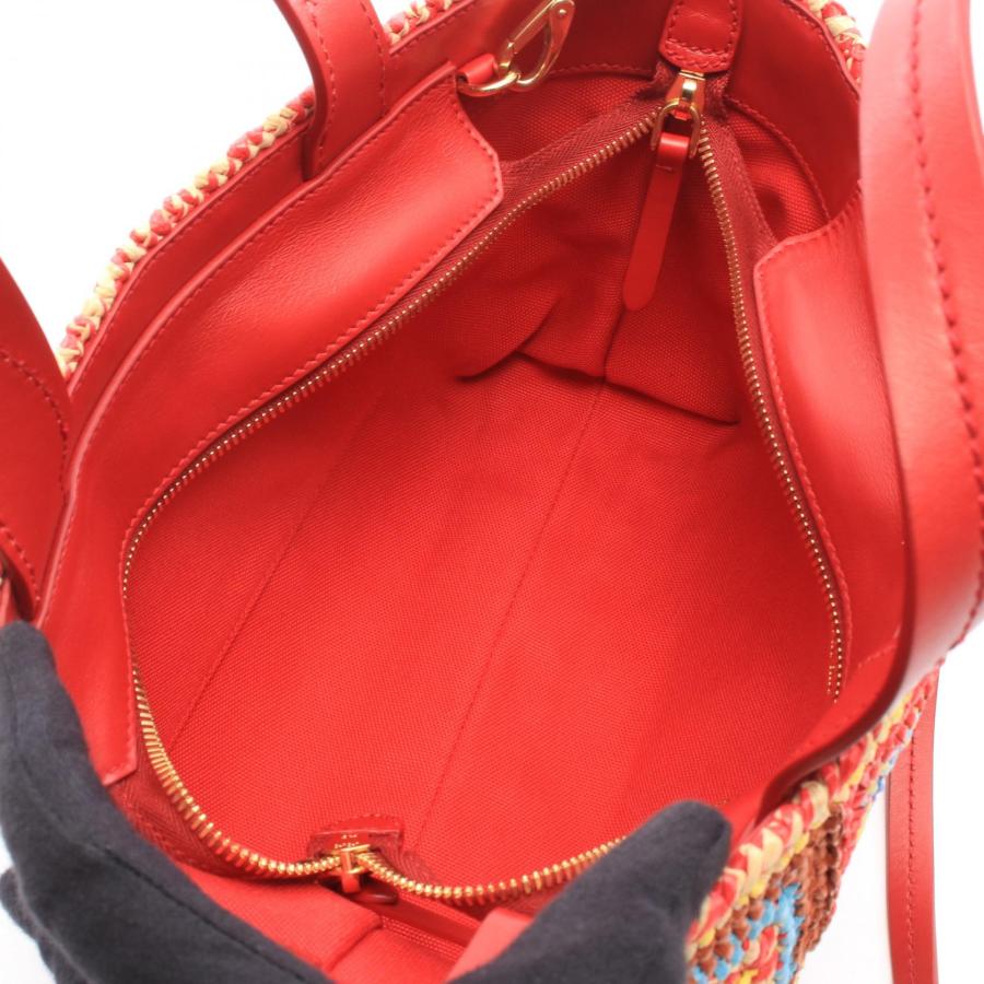 ミュウ RAFIA CROCHET パッチワーク 2WAY ブランドオフ Miu レザー
