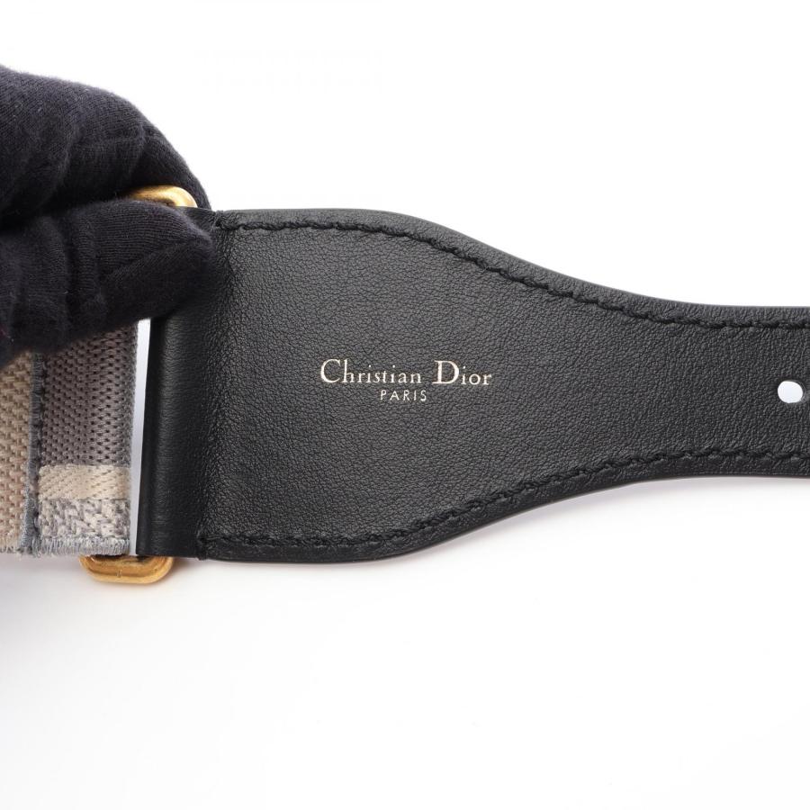 Christian Dior ベルト ネイビー　キャンバス　エンブロイダリー ディオール エンブロイダリー マキシ ブランドオフ Dior キャンバス