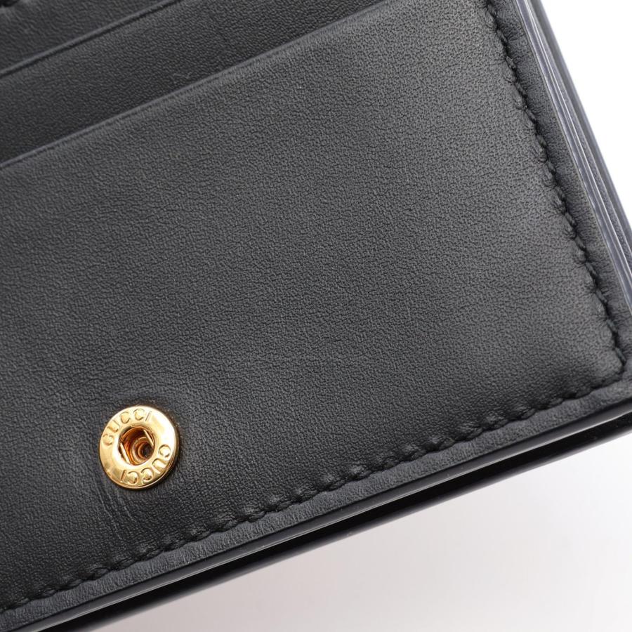 GUCCI（グッチ） GGスプリーム ビー ブランドオフ レザー 二つ折り財布
