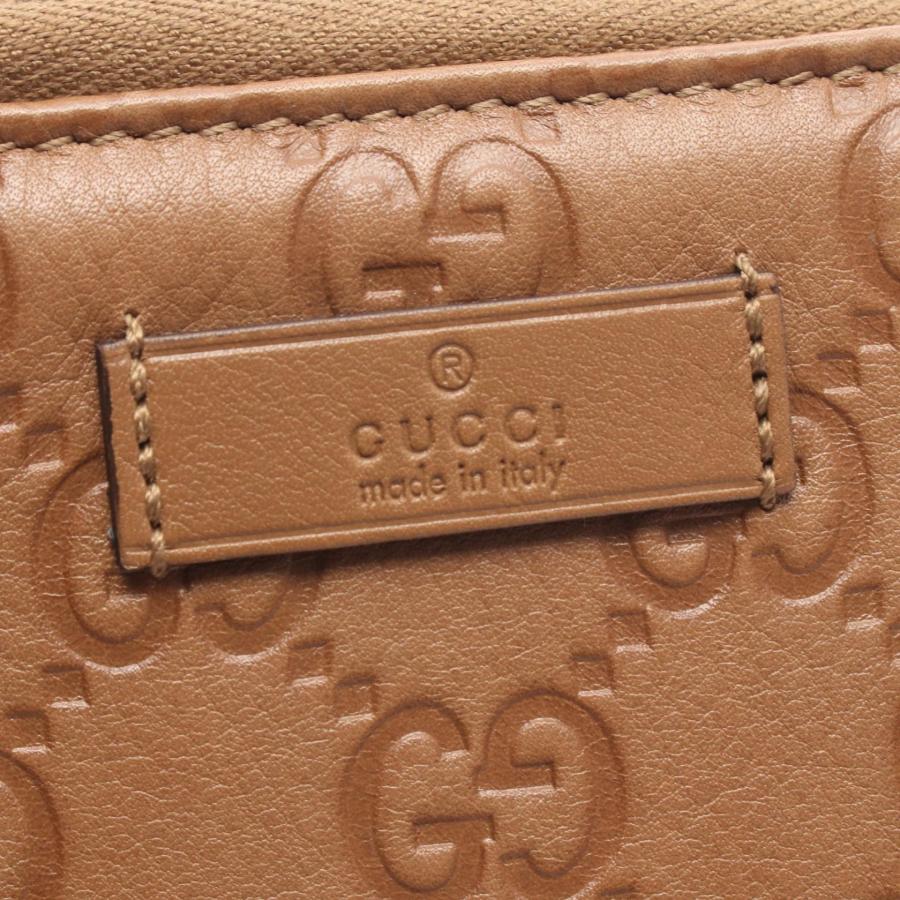 【極美品】グッチ シマ 長財布 レザー 茶 GUCCI（グッチ） グッチシマ ブランドオフ レザー ラウンド長財布