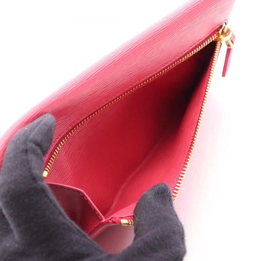 PRADA L字ファスナー　レザー　メタルロゴ　ヴィッテロ　朱色　長財布 PRADA（プラダ） VITELLO MOVE エンベロップ ブランドオフ レザー 二