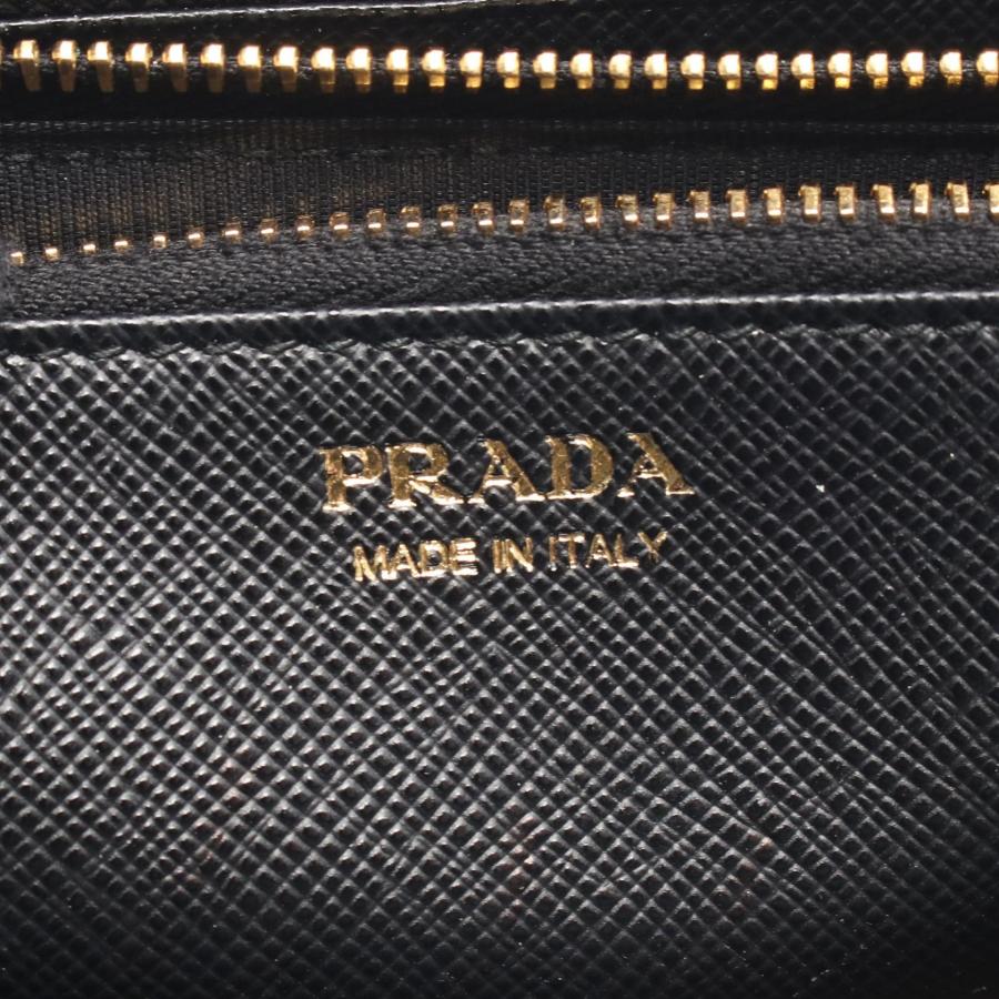 プラダ　カフス　トライアングルロゴ　925　ゴールド　黒　ブラック　2LG095 PRADA（プラダ） トライアングルロゴ ブランドオフ レザー ラウンド長
