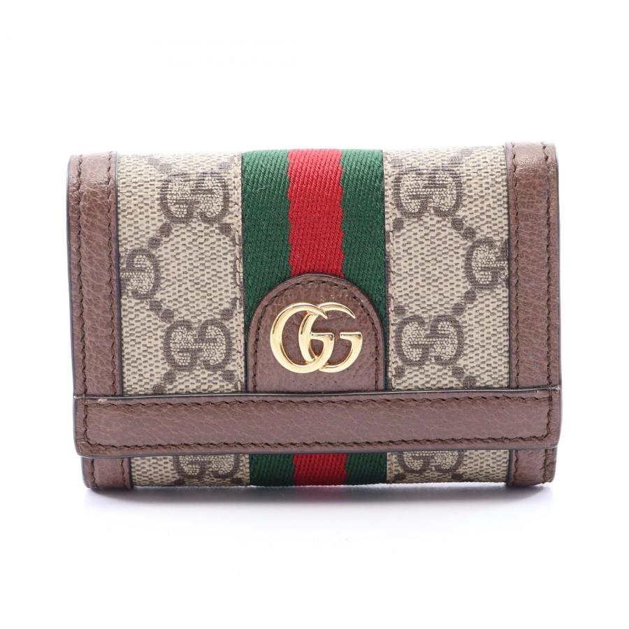 GUCCI オフィディア GGスプリーム 三つ折り財布 GUCCI（グッチ） オフィディア GGスプリーム ブランドオフ レザー 三