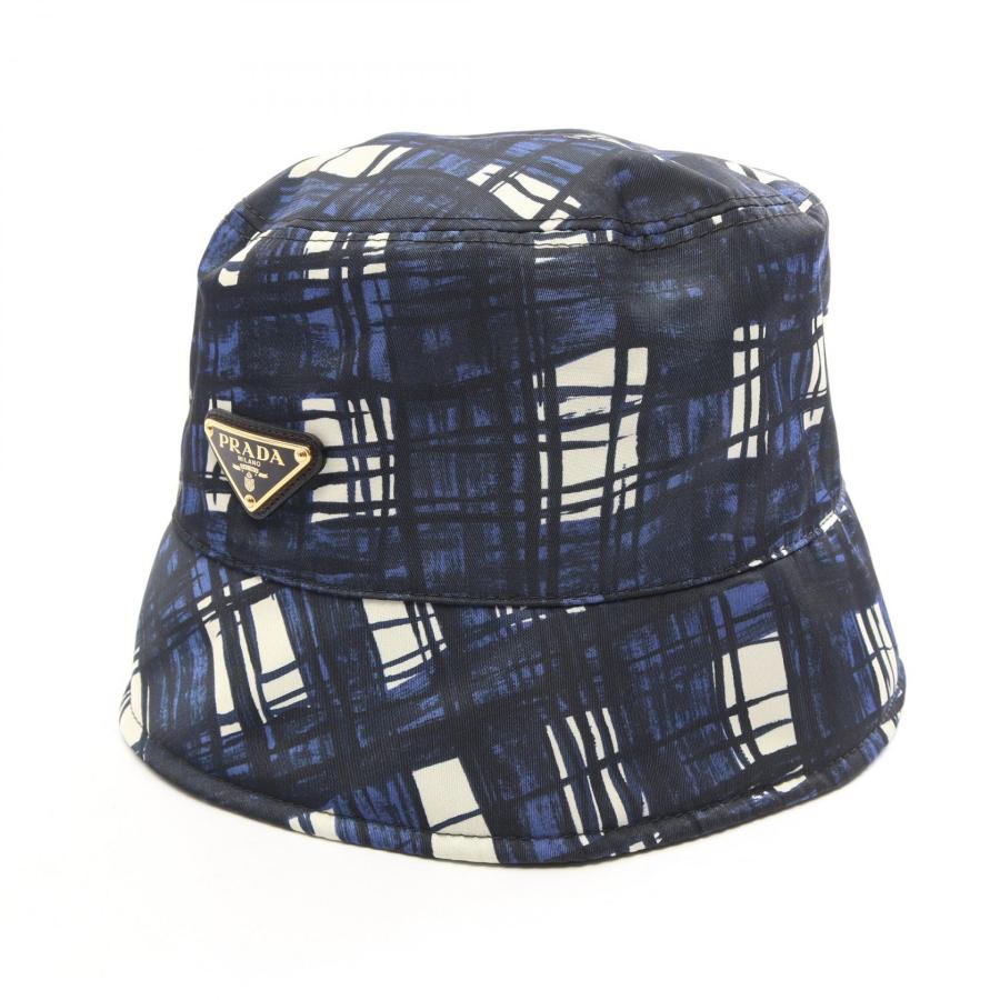 【美品】PRADA バケットハット　Lサイズ　RE-NYLON PRADA（プラダ） Re-Nylon チェック柄 バケット ブランドオフ ナイロン