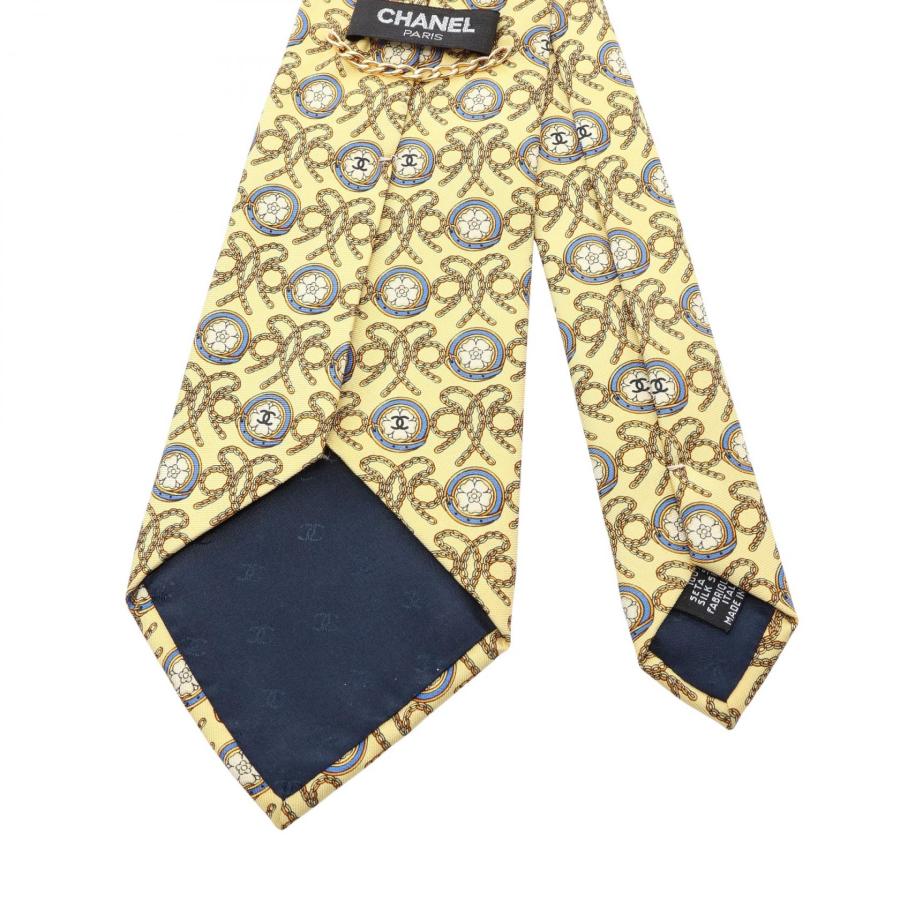 CHANEL シャネル ネクタイ ココマーク カメリア チェーン柄 イタリア製 CHANEL（シャネル） ココマーク カメリア チェーン ブランドオフ