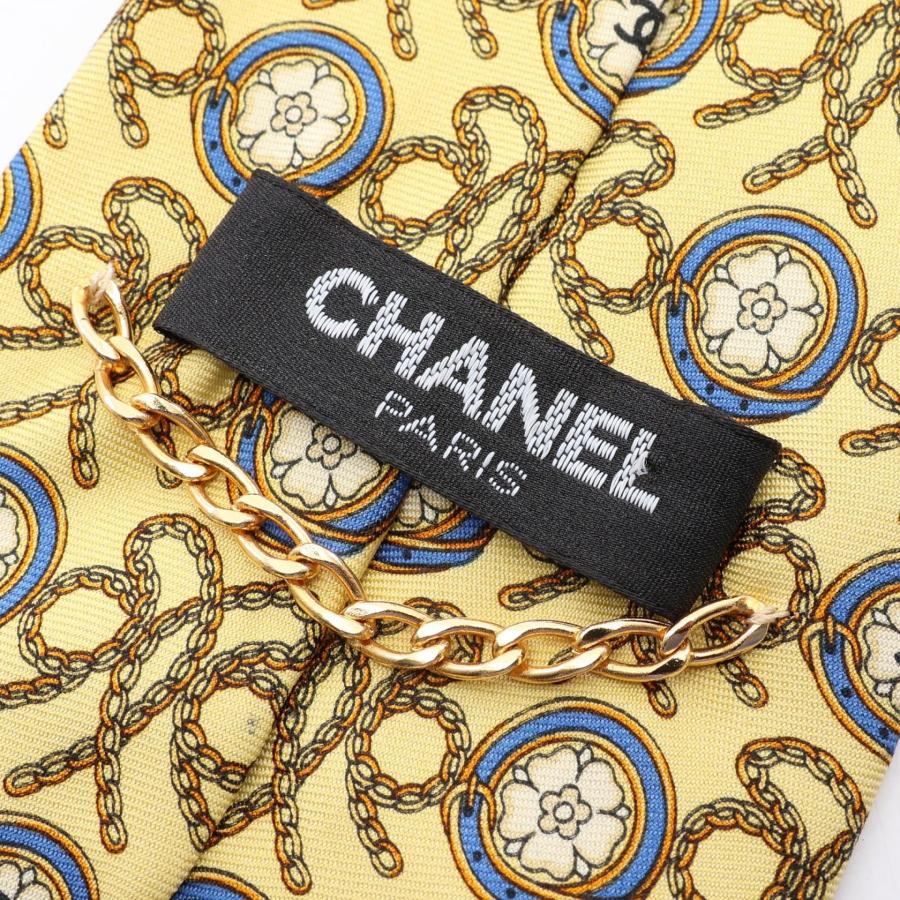 CHANEL シャネル ネクタイ ココマーク カメリア チェーン柄 イタリア製 CHANEL（シャネル） ココマーク カメリア チェーン ブランドオフ