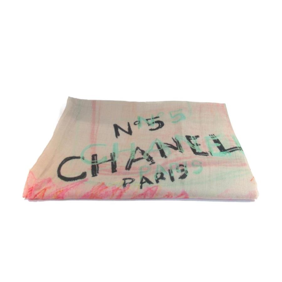 大判 カシミヤ シャネル ベージュ ピンク ベージュ ピンク ストール ストール ランクa