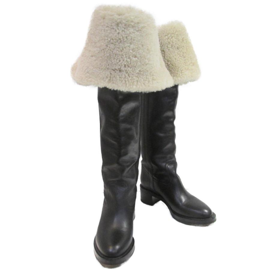 セリーヌ ニーハイ ブーツ ブラック アイボリー レザー ムートン ランクa ブランドオフ Yahoo 店 通販 Yahoo ショッピング