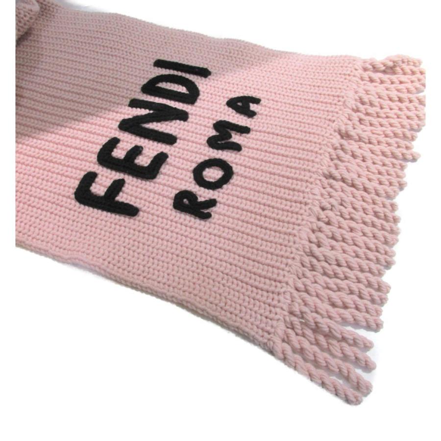 FENDI フェンディ ロゴ入り マフラー ピンク系 ピンク その他 FENDI フェンディ ロゴ入り マフラー ピンク系 ピンク その他