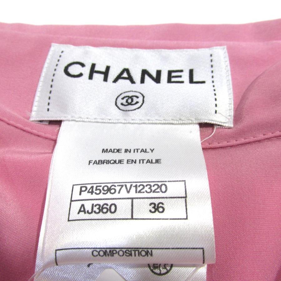 CHANEL シャネル 長袖シャツ シルクシャツ プリーツ ピンク系 シルク 