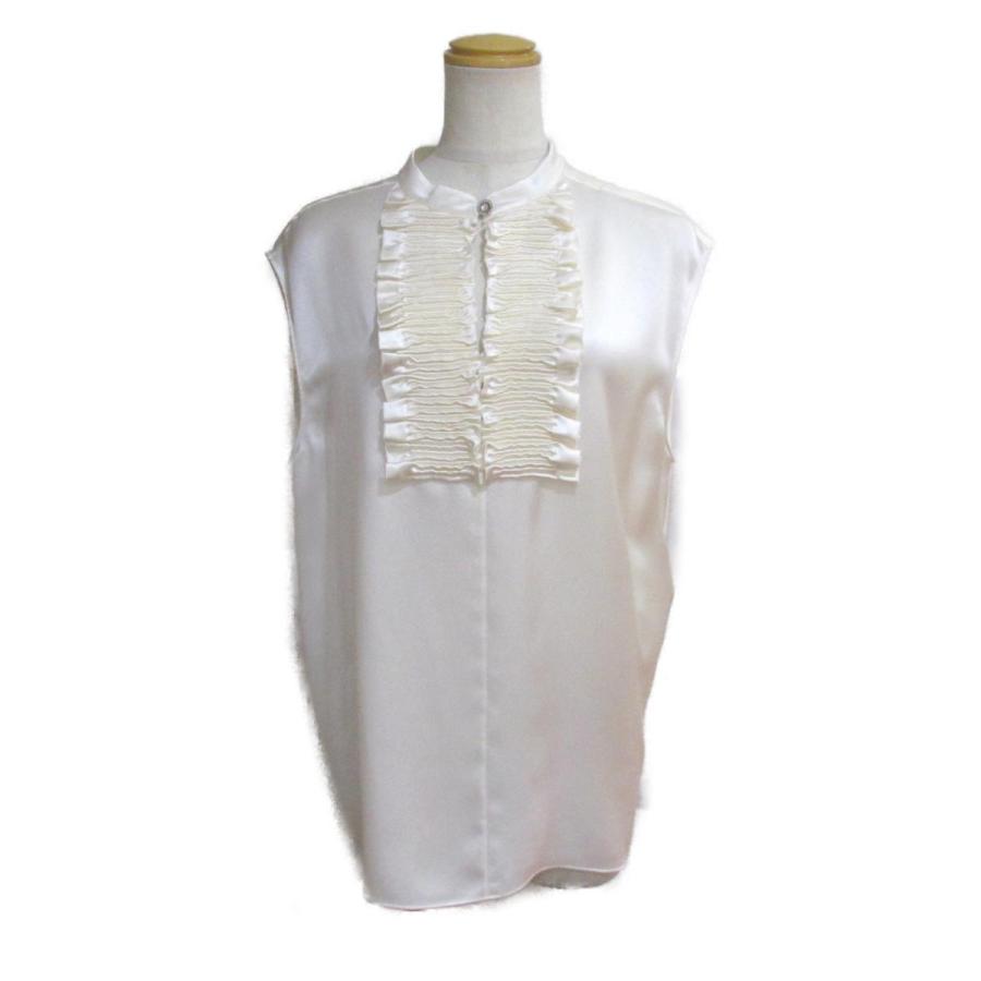 シャネル シルクノースリーブ [ランクA]ホワイト 美品 : 2104101942097  