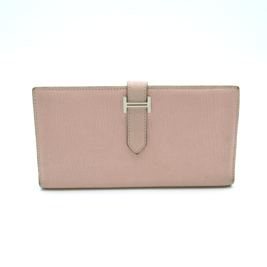 HERMESベアン長財布ローズサクラエルメスピンク