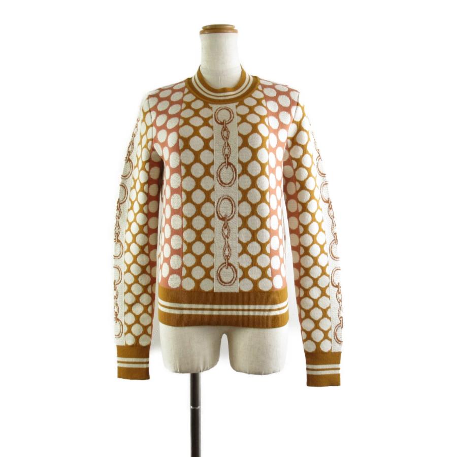 HERMES エルメス ニット ニットセーター イエロー系 ウール 中古 HERMES エルメス ニット ニットセーター イエロー系 ウール 中古