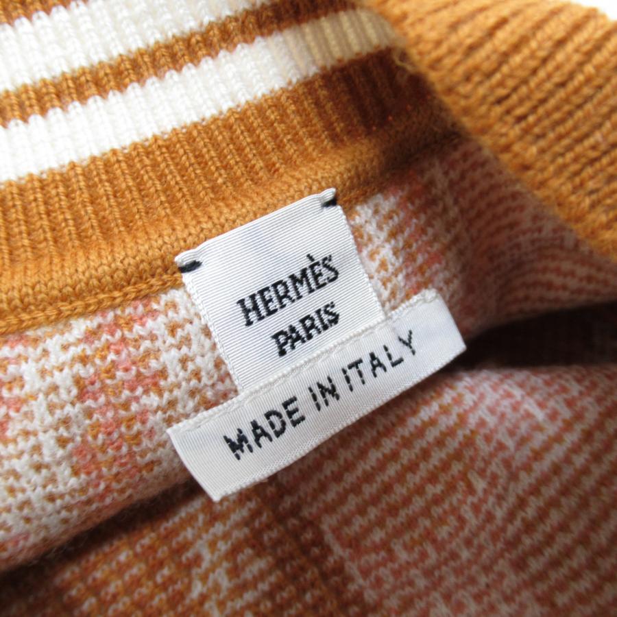 HERMES エルメス ニット ニットセーター イエロー系 ウール 中古 HERMES エルメス ニット ニットセーター イエロー系 ウール 中古