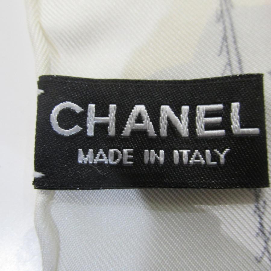 CHANEL シャネル スカーフ ホワイト系 シルク 中古 202207CP CHANEL シャネル スカーフ ホワイト系 シルク 中古 202207CP