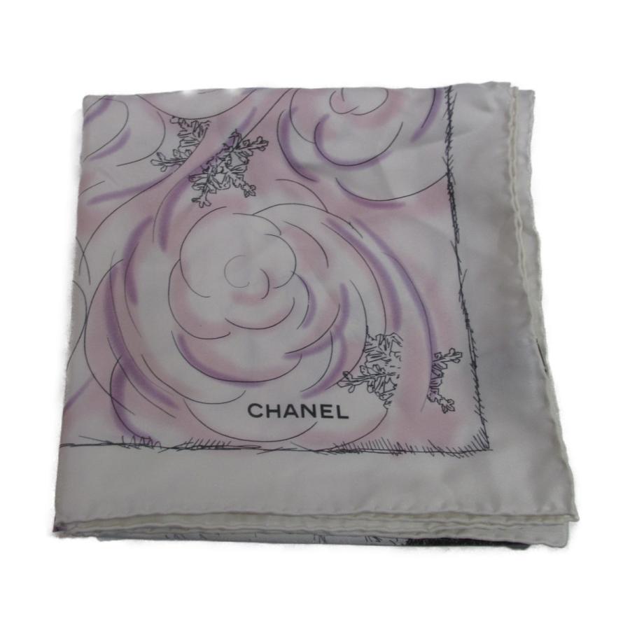 CHANEL シャネル スカーフ ホワイト系 シルク 中古 202207CP CHANEL シャネル スカーフ ホワイト系 シルク 中古 202207CP