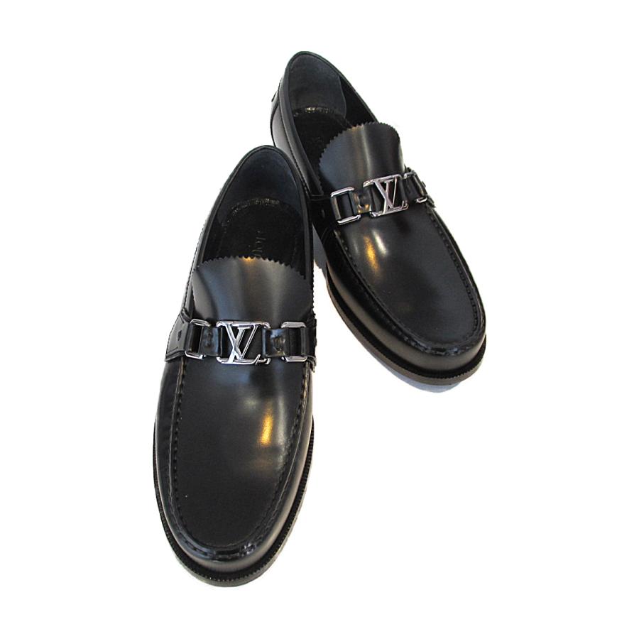 LOUIS VUITTON ルイ・ヴィトン ローファー ブラック系 レザー LOUIS VUITTON ルイ・ヴィトン ローファー ブラック系 レザー