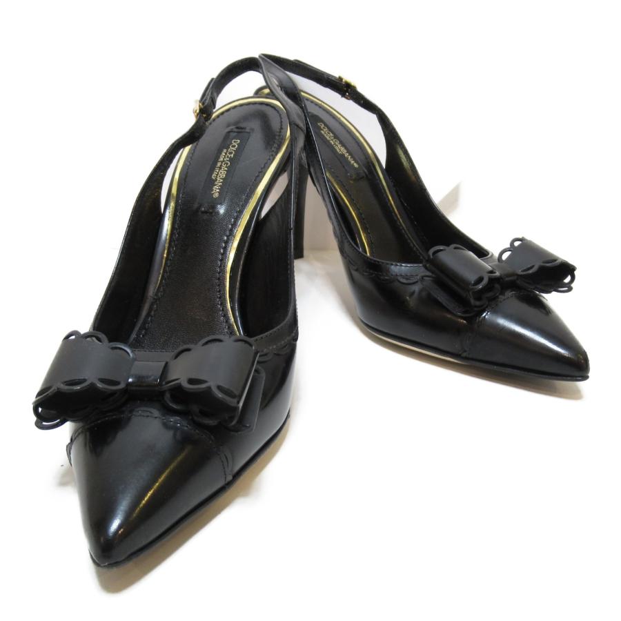 DOLCE&GABBANA ドルチェアンドガッバーナ ミュール ブラック系 レザー 