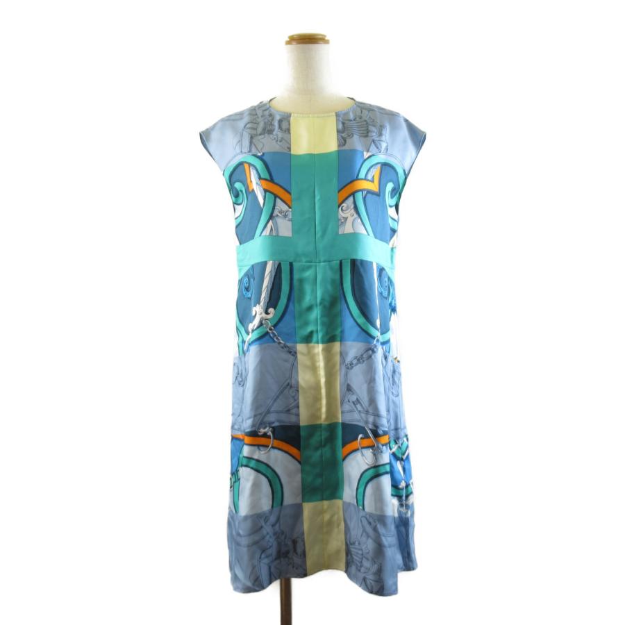 HERMES ワンピース ブルー