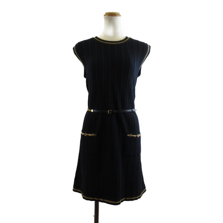 GUCCI グッチ ワンピース ベルト付きワンピース グレー系 その他 中古  