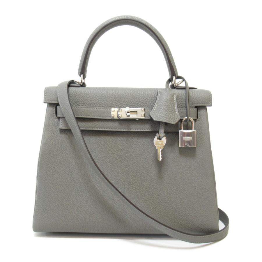 HERMES エルメス ハンドバッグ ケリー25 グレー系 レザー 中古 