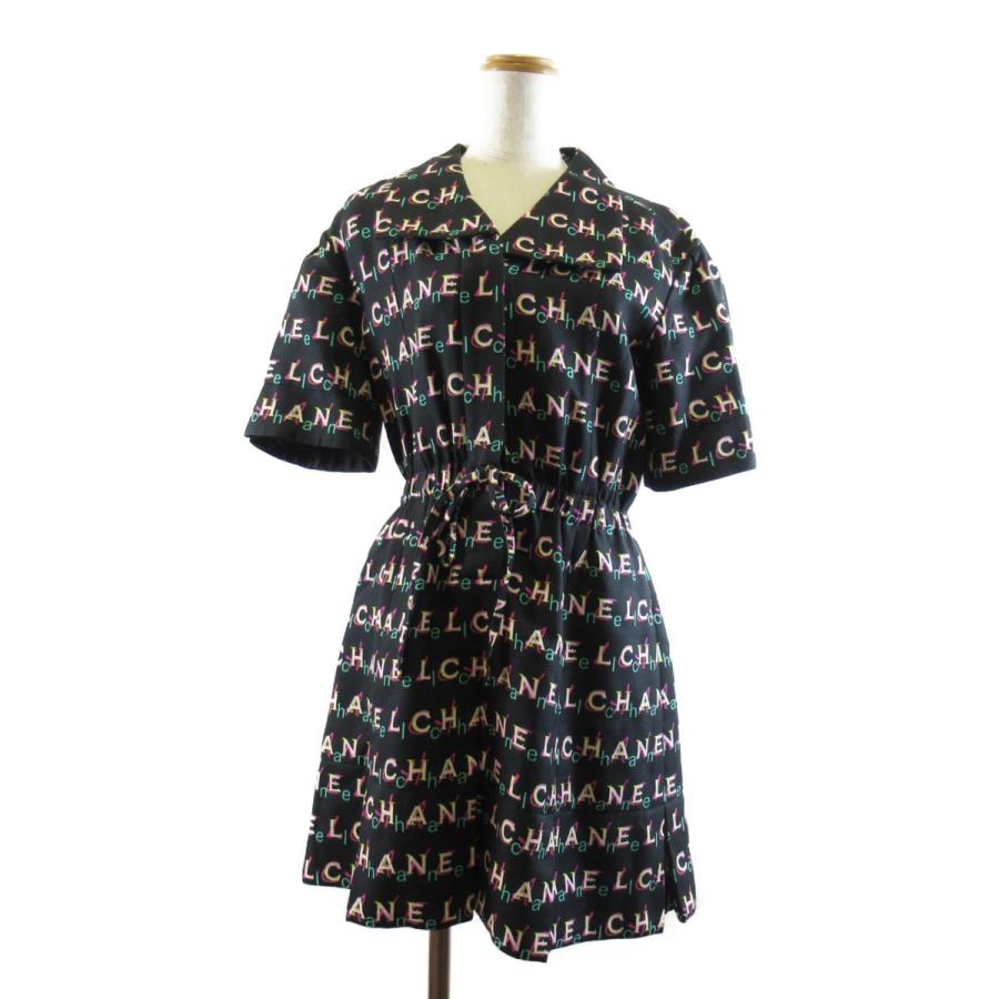 CHANEL シャネル ワンピース 半袖ワンピース ブラック系 シルク 中古 