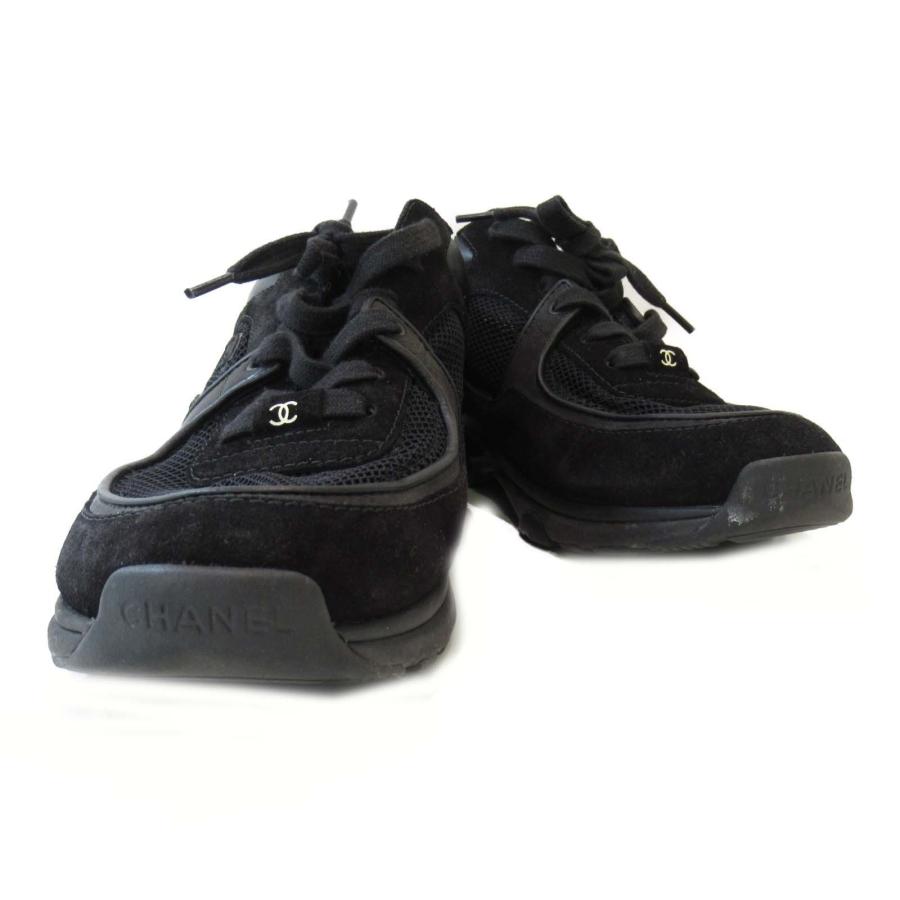 CHANEL シャネル スニーカー スニーカー ブラック系 キャンバス 中古 