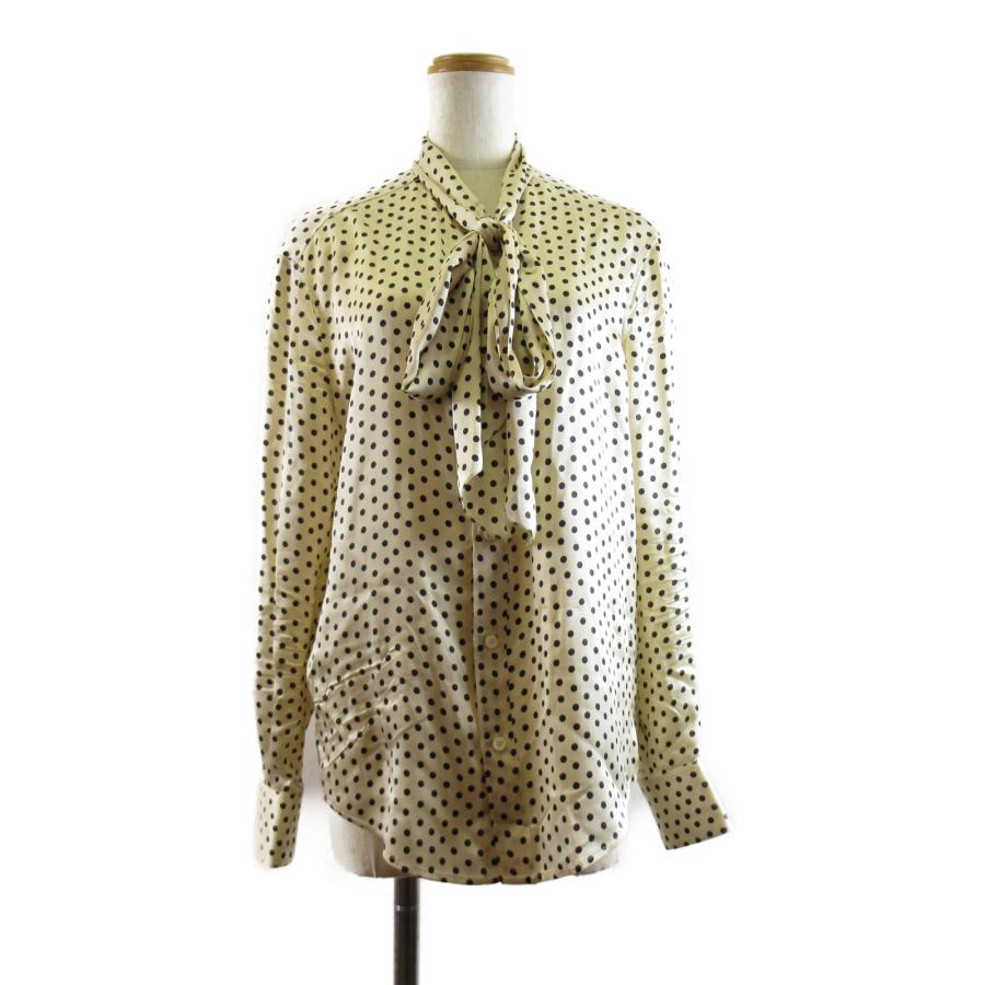 CELINE セリーヌ ブラウス 水玉ブラウス ベージュ系 シルク 中古 