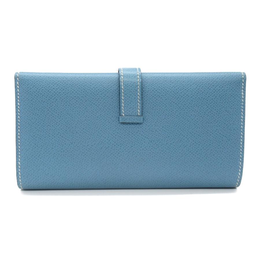 HERMES エルメス 三つ折長財布 ベアン ブルー系 レザー 中古 HERMES エルメス 三つ折長財布 ベアン ブルー系 レザー 中古