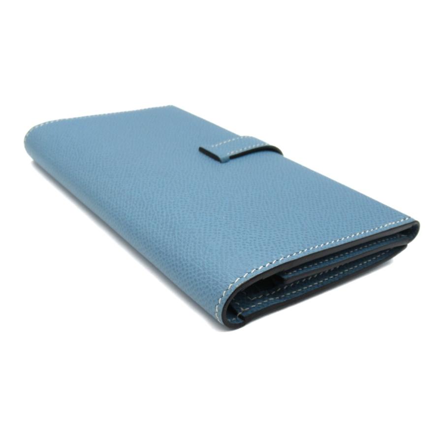 HERMES エルメス 三つ折長財布 ベアン ブルー系 レザー 中古 HERMES エルメス 三つ折長財布 ベアン ブルー系 レザー 中古