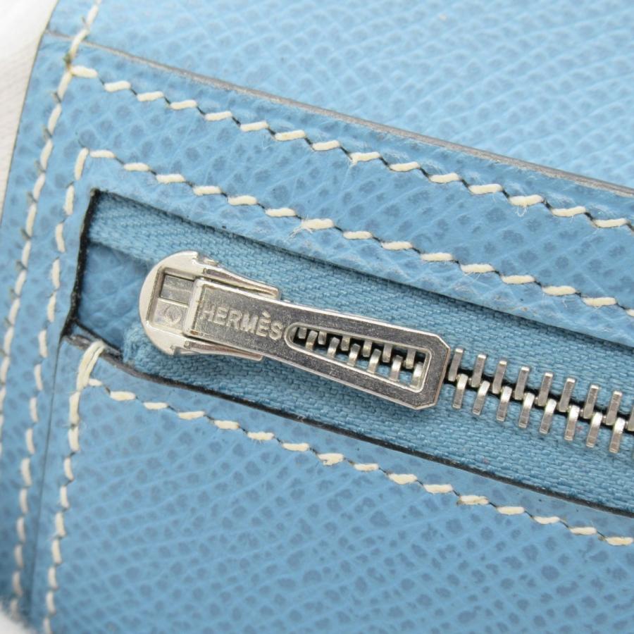 HERMES エルメス 三つ折長財布 ベアン ブルー系 レザー 中古 HERMES エルメス 三つ折長財布 ベアン ブルー系 レザー 中古