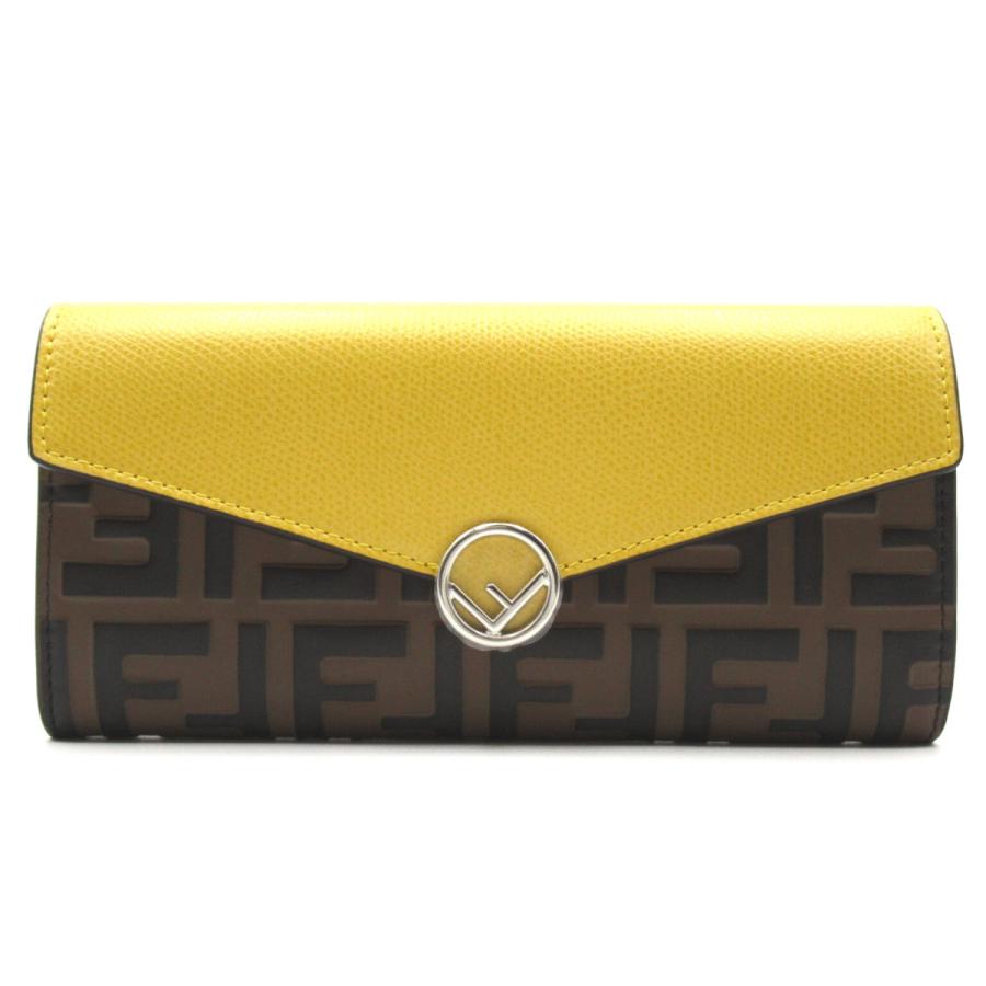 FENDI フェンディ コンチネンタル長財布 イエロー カーフレザー