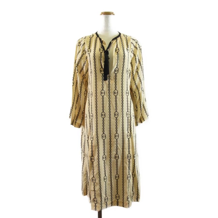 GUCCI グッチ ワンピース 長袖ワンピース ベージュ系 シルク 中古 
