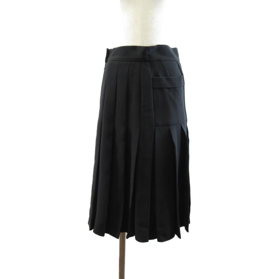 CHANEL シャネル スカート プリーツスカート ブラック系 シルク 中古  