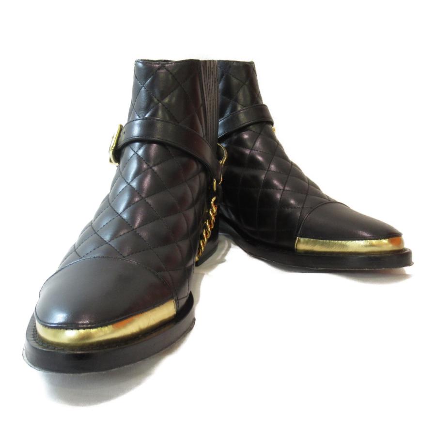 BALMAIN バルマン ブーツ ショートブーツ ブラック系 レザー 中古 