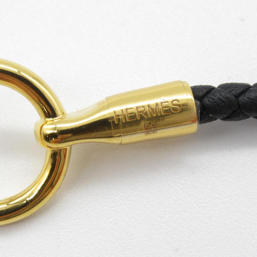 HERMES エルメス ブレスレット グレナン ブラック系 レザー 中古 HERMES エルメス ブレスレット グレナン ブラック系 レザー 中古