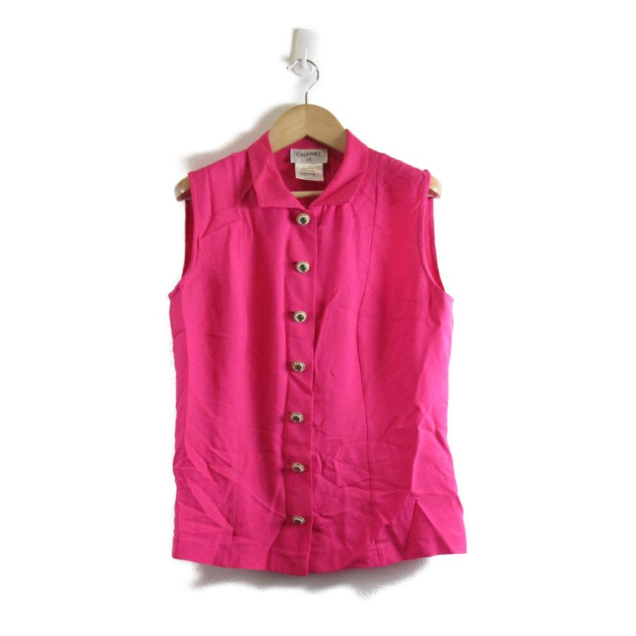 CHANEL シャネル その他トップス ノースリーブ ピンク系 シルク 中古  