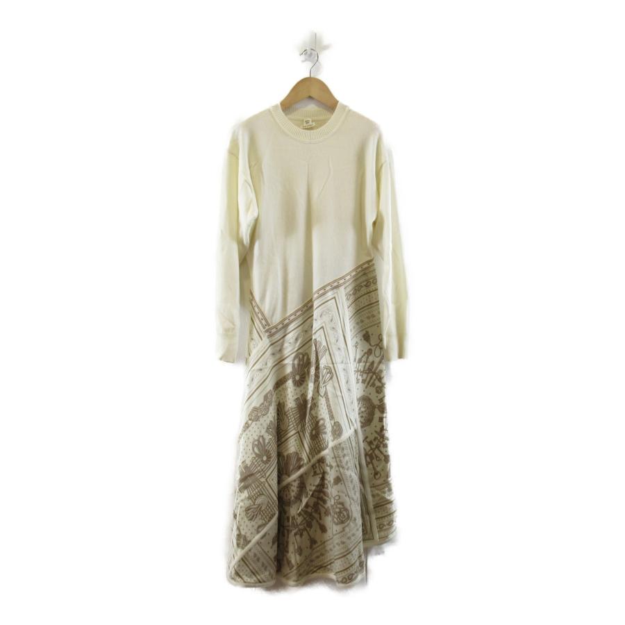 新品 HERMES シルクワンピース アイボリー