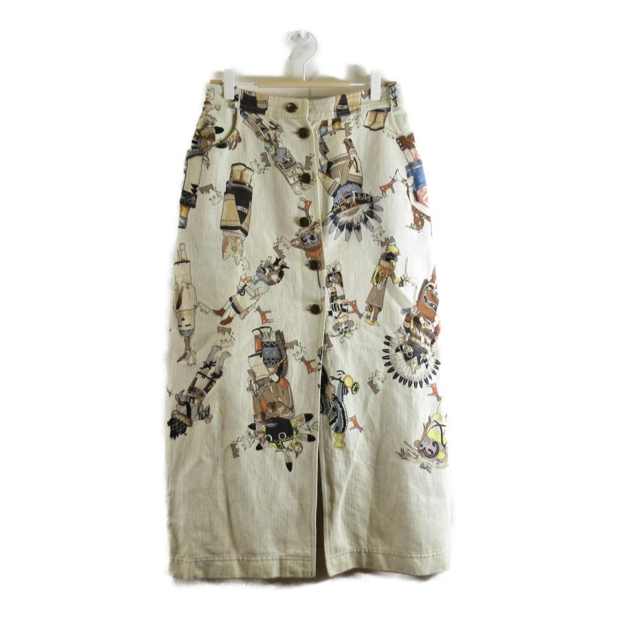 HERMES エルメス スカート ロングスカート ホワイト系 コットン 中古  