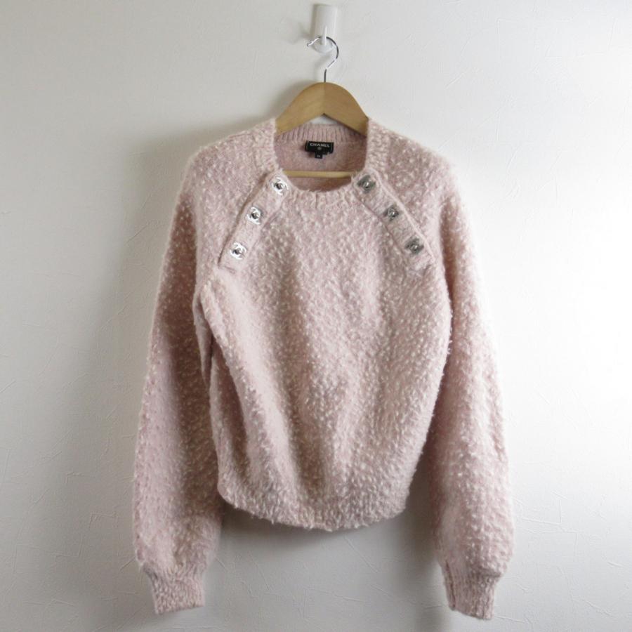 CHANEL シャネル ニット セーター ピンク系 ウール 中古 CHANEL シャネル ニット セーター ピンク系 ウール 中古